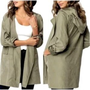 Be Cool Lightweight Hooded Utility Coat Jacket